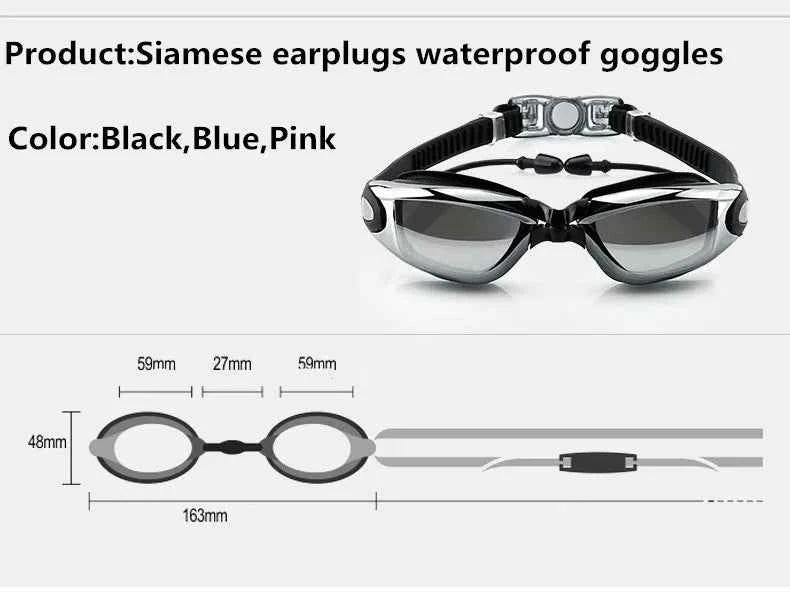 Professional Swimming Goggles Anti-Fog Waterproof Silicone Swim Glasses for Adults