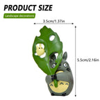 1Pcs Cute Desktop Decoration Totoro Figurine Holding Leaf Totoro Ornament for Living Room Home Decor Items Wall Birthday Gift