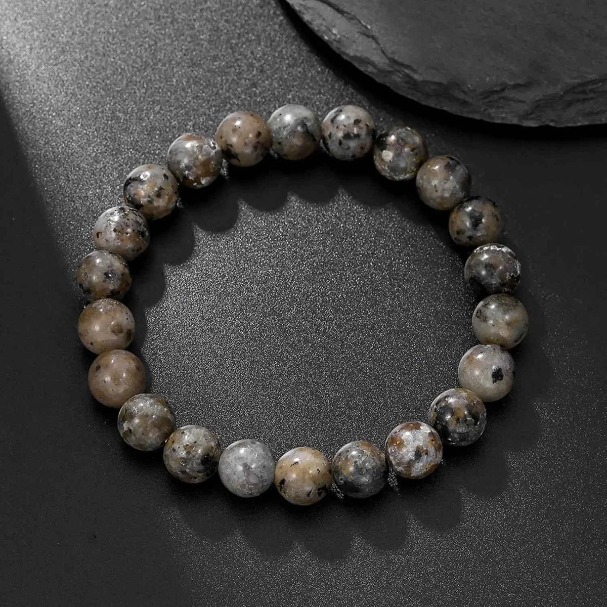 2/4pcs Natural Flame Stone Bracelet with Natural Raw Stone Accessories, UV Luminescent Rock, Handmade Elastic Bracelet