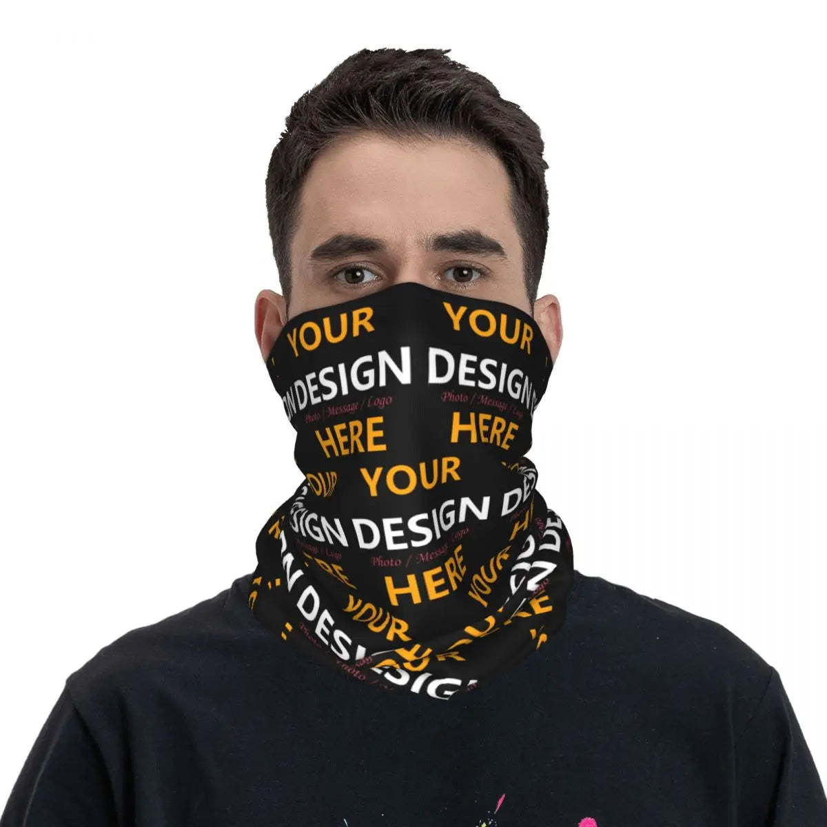 Custom Your Design Here Bandana Neck Gaiter Face Scarf Cover Personalized Customized Logo Printed Headband Tube Balaclava