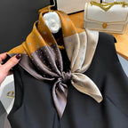 Elegant Nordic Style All Seasons Scarf Faux Silk Large Square Shawl Simple Chic Decorative Wrap For Teens