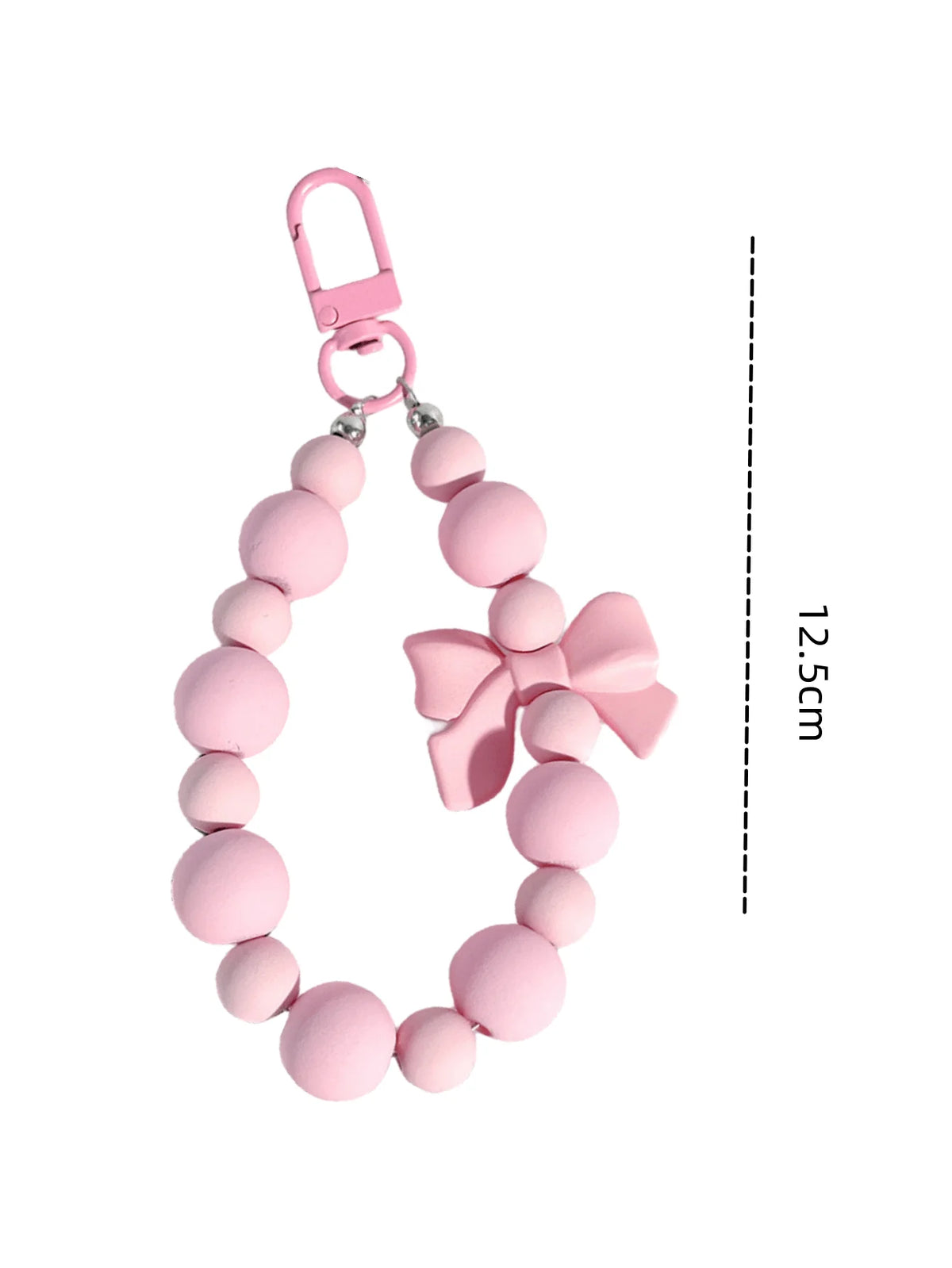 Pink Pearl Bow Keychain, Mobile Phone Chain, Earphone Bag, Anti-Lost Rope, Car Keychain, Beaded Pendant, Backpack Pendant Access