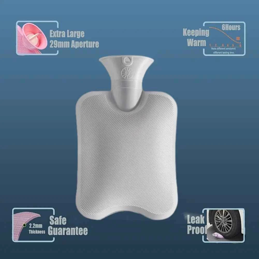 2025Hot Water Bottle with Cover, 2L Hot Water Bag for Bed Warm Neck Shoulder Pain Hand Feet Warmer Menstrual Cramps Hot Compress