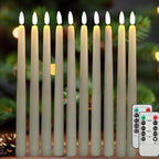 Pack of 12/24Pc LED Flameless Flickering Taper Candles with Remote Battery Operated Tea Lights Home Wedding Decor Candlesticks