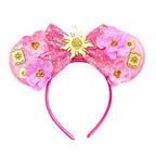 Mouse Ears Headband Cartoon Sequin Bows Headband Birthday Party Christmas Halloween Princess Cosplay Costume For Women Adult