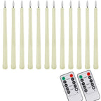 Pack of 12/24Pc LED Flameless Flickering Taper Candles with Remote Battery Operated Tea Lights Home Wedding Decor Candlesticks