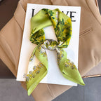 2025 Silk Shawl Print Headscarf Cat Hair Wrap Neckerchief Female Satin Square Scarf For Women Headband Foulard Hijab Bandana