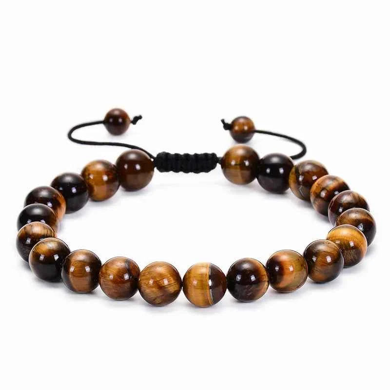 Multiple Style 8mm Natural Tiger Eyes Lava Rock Protection HANDMADE Bracelet Men's Gift