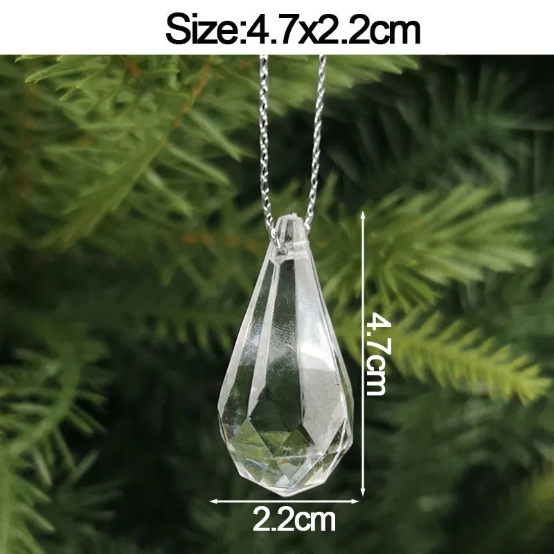 5pcs Christmas Home Decorations Crystal Acrylic Ornaments Snowflake Elk Xmas Tree Hanging Pendants Navidad 2026 New Year Gift