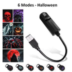 5V Projection Lights Planet Moon Lamp USB Night Light Halloween Christmas Ambiance Skull Ghost Switchable Pattern Projection