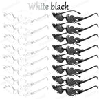 12-120Pcs Fire Flame Sunglasses Rimless Fire Sunglasses Candy Color Party Sunglasses Wedding Funny Sunglasses for Guest