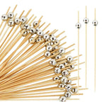 100Pcs Disposable Bamboo Skewer Hawaiian Flamingo Pearl Cocktail Picks Buffet Food Fruit Forks For Wedding Birthday Party Decor