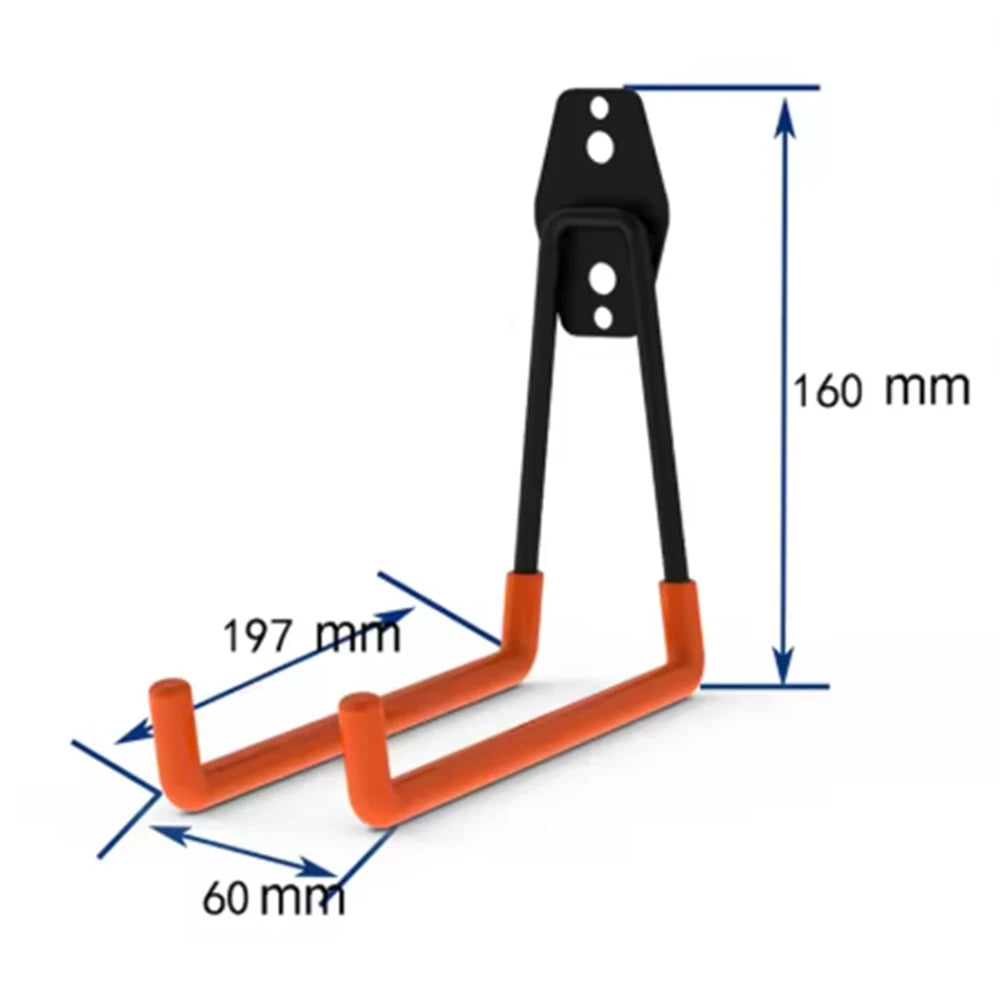 Heavy Duty Wall Mount Metal Hook Garage Organizer Bicycle Ladder Hanger Anti Slip Storage Hook For Garden Tools Home Workshop