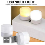 100-10PCS Portable Mini Night Lights Colorful USB Plug Lamp Power Bank Charging LED Book Light Round Reading Eye Protection Lamp