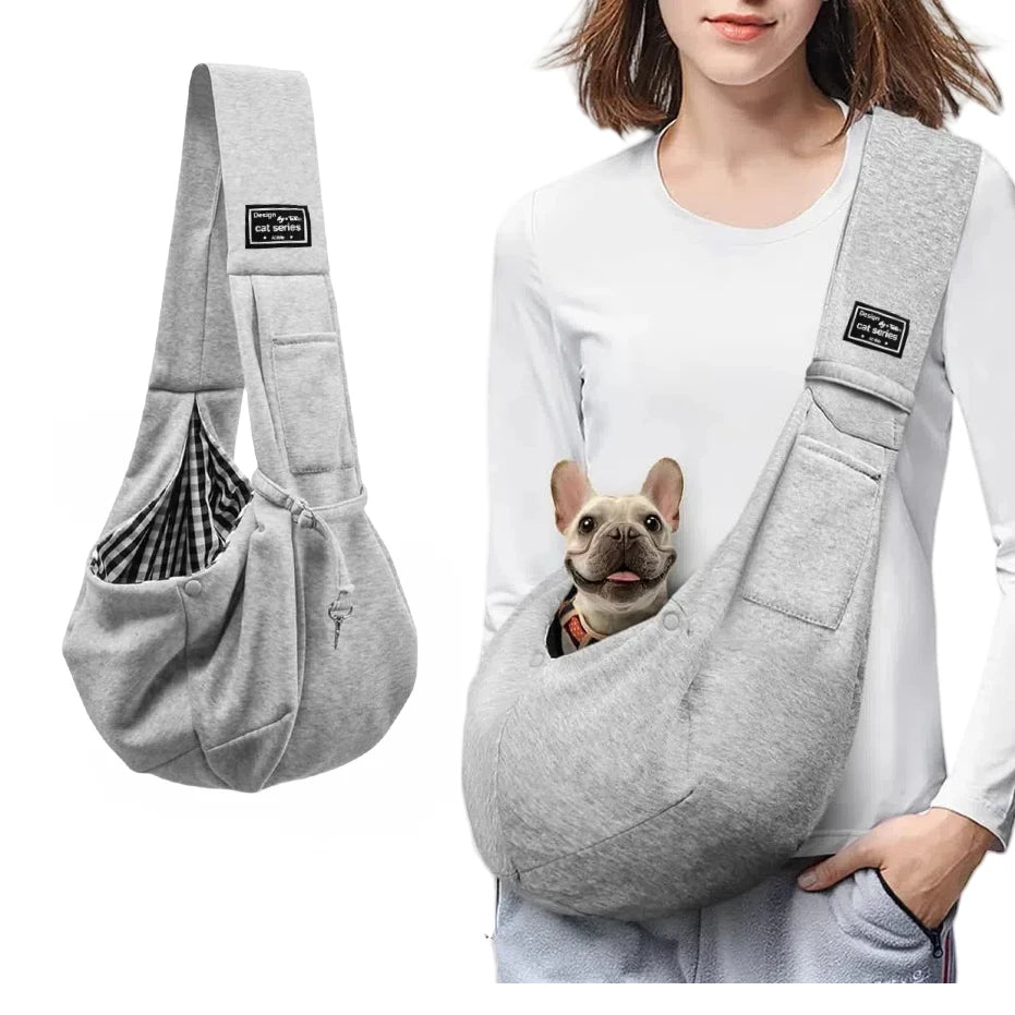 Cotton Dog Sling Carrier – Crossbody Travel Bag