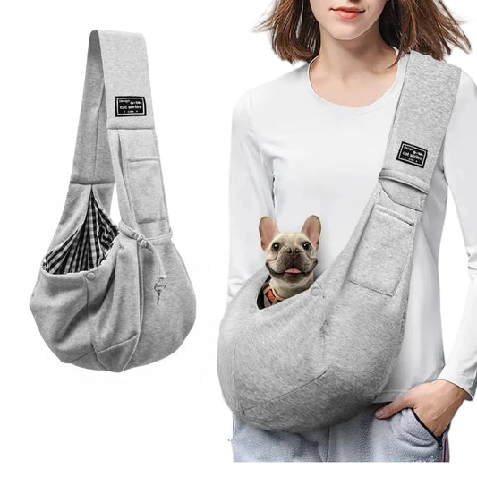 Cotton Dog Sling Carrier – Comfortable Crossbody Pet Travel Bag