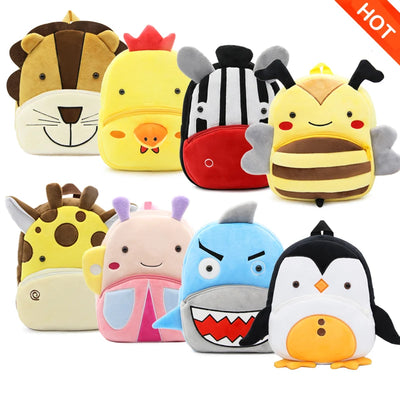 Cute Cartoon Animal Plush Backpack Soft Children Kindergarten Schoolbag Toddler Travel Bag Gift For Girls Boys