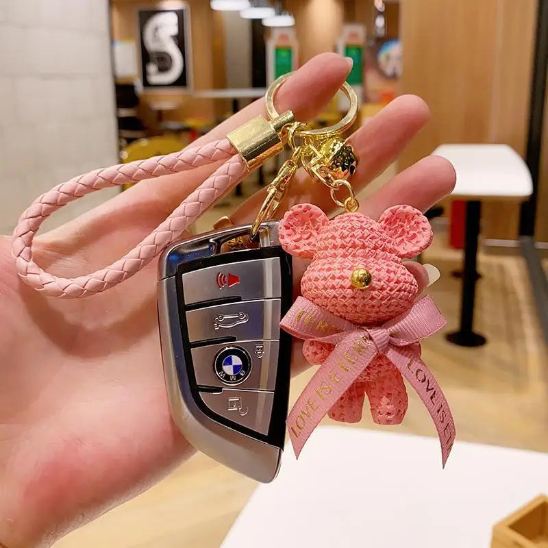Cartoon Simple Mechanical Bear Cute Niche Doll Keychain Chain Bag Personalized Small Pendant Accessory Keychain Decorative Gifts