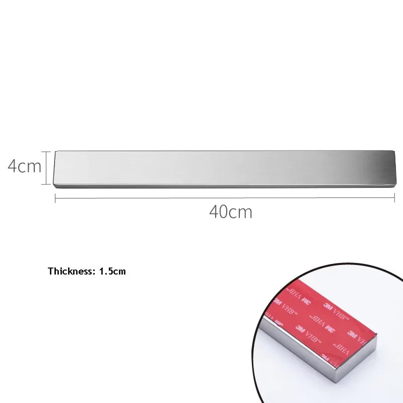 LMETJMA Professional Magnetic Knife Strip Stainless Steel Magnetic Knife Holder Rack Kitchen Knife Bar 30 40 50 cm JT333