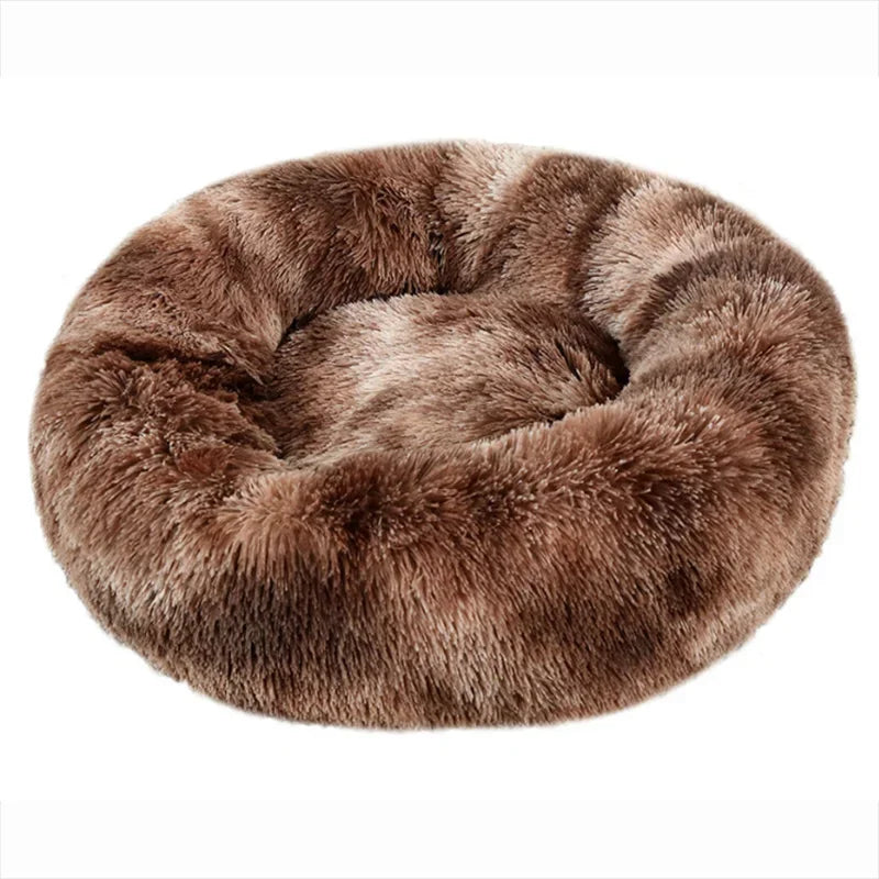 Round Plush Pet Bed for Large & Medium Dogs – Super Soft Cat Bed, Cozy Winter Warm Sleeping House