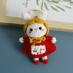 Cute Mushroom Rabbit Crochet Keychain Bunny Bag Charm