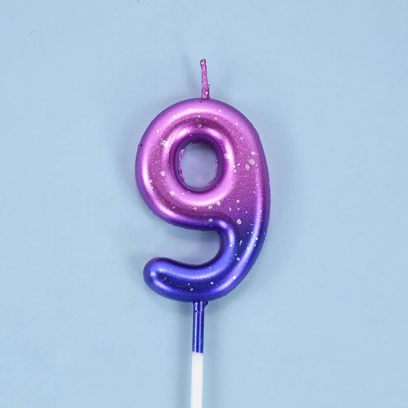 Happy Birthday Cake Decorated Interstellar Digital Colorful Candle Children's Delicate Candy Color 0-9 Number Candle Party Decor