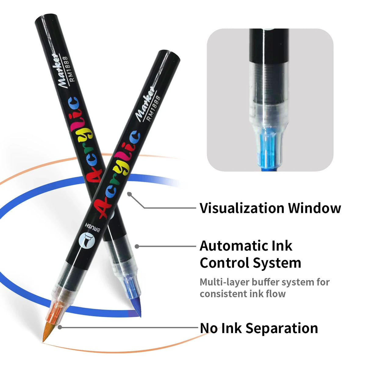 12/24/36/48/60 Colors Acrylic Paint Pens Markers Brush Tip Paint Markers For Rock Painting Wood Stone Glass Gift DIY Crafts