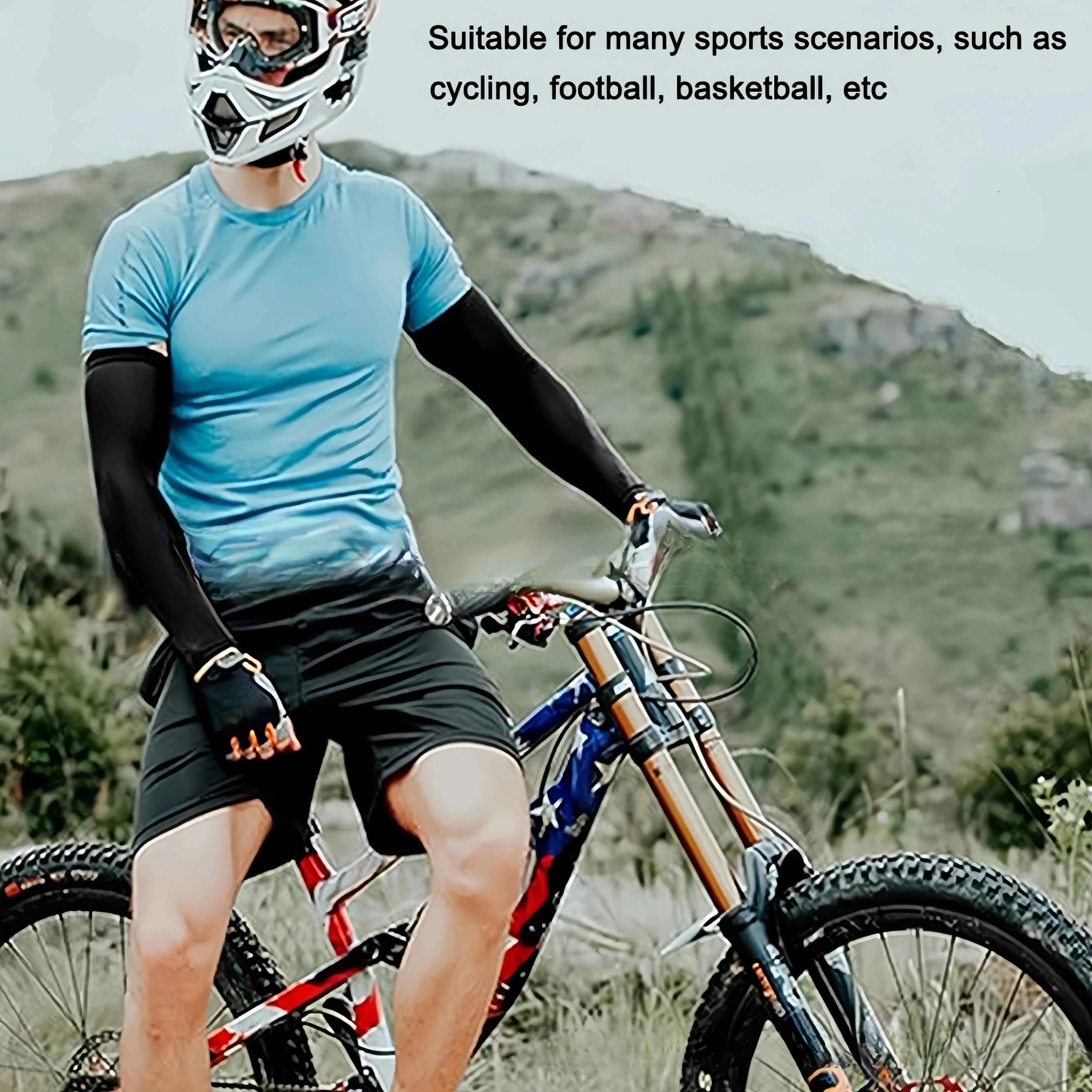 7 pairs of breathable sunshade arm covers, unisex glove sleeves, suitable for outdoor sports such as driving, playing golf, fish