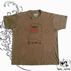 Domo Cute Cartoon Letter Print T-Shirt Y2K Harajuku Hip Hop Gothic Streetwear Oversized Unisex Couple Tee Casual Loose Fit Top