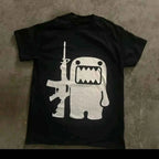 2025 Summer Rhinestone Funny Pattern Daily T-Shirts Men and Women Simple Color Block Versatile Gothic Short-Sleeves Loose Tees