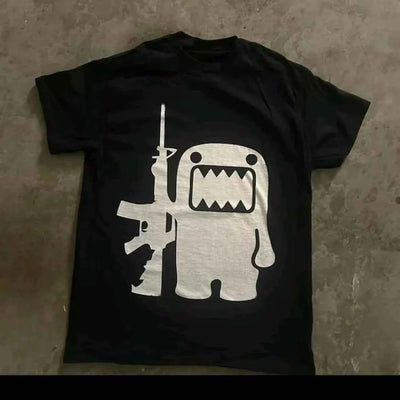 2025 Summer Rhinestone Funny Pattern Daily T-Shirts Men and Women Simple Color Block Versatile Gothic Short-Sleeves Loose Tees