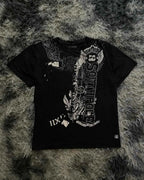 Southpole Y2K Vintage Cotton Graphic Tee Distressed Oversized Unisex T-Shirt with Gothic Print Streetwear Retro Soft Shirt Man