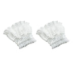 Gothic Lolita Hand Wrist Cuffs Bowknot LaceTrim Maid Cosplay Accessories For Women Girl Party