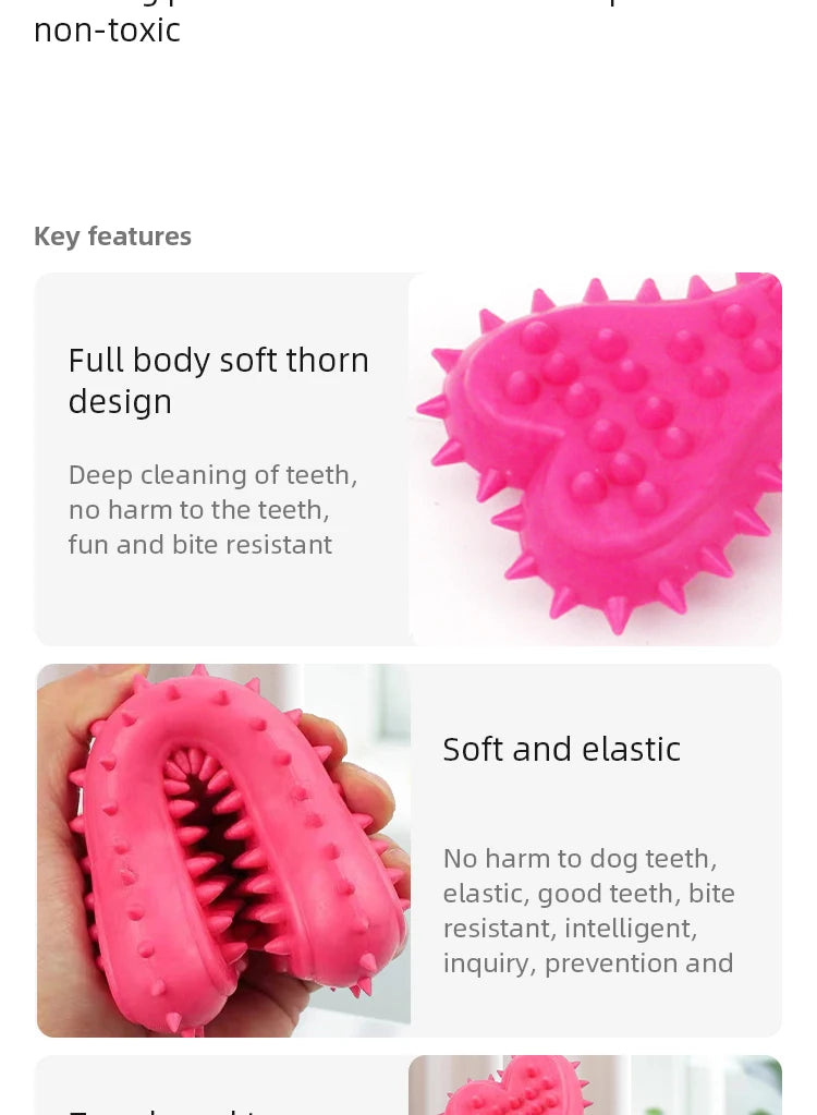 1PCs Pet Chew Toy Soft Rubber Bite-resistance Bone Shape Teeth Grinding Chewing Toys for Small Dogs Training Pet Supplies