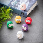 1pc Japanese Ceramic Daruma Statue Daruma Tumbler Crafts Lucky Fortune Ornament Landscape Daruma Doll Fengshui Home Decor Gift