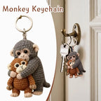 Funny Crochet Monkey Keychain Cute Backpack Bag Charm