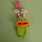 Funny Fruit Sausage Mouth Crochet Keychain Key Holder