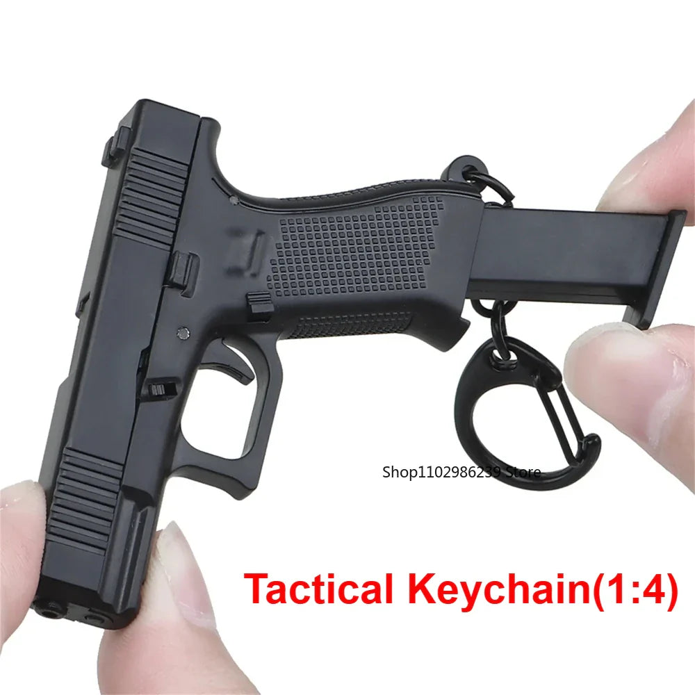 Tactical Pistol Shape Keychain Detachable Car Keyring Accessory
