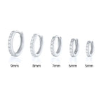 2PCS Stainless Steel Minimal Crystal Zirconia Hoop Earrings Gold Silver Color Small Huggie Cartilage Earring Piercing Jewelry