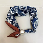 1/2PCS Elegant Pearl Tail Magnetic Clasp Scarf Summer New Versatile Breathable Fashion Artistic Accessory Neck Wrap Scarves