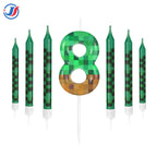 7Pcs Pixel Birthday Cake Candles Topper for Pixel Theme Party Anniversary Party Video Game Party Supplies for Boys Girls