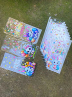 50pcs Cute Little Rabbit Easter Egg Pattern Gift Flat Bags With Golden Tie, Colorful Balloon Happy Easter Printed Gift Decor Bag