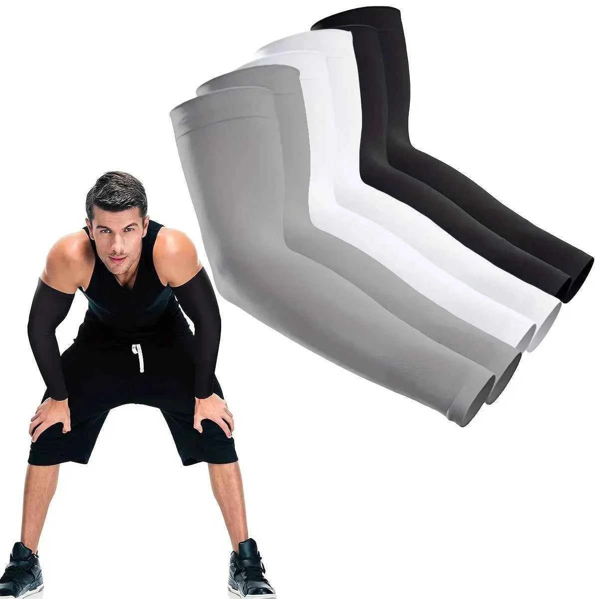 3 Pairs Unisex Sun Protection Arm Sleeves Breathable Cooling Arm Covers For Outdoor Activities Cycling Running Mountaineering
