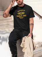 Mens Cotton Property of Vault Tec Graphic T Shirt Street Casual Style Tee for Men and Women