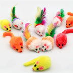 Catnip Rattle Faux Fur Cat Mouse Toys for Indoor Interactive Play