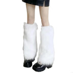 Foot Cover Faux Fur Furry Leg Warmers 40cm Japanese Style Lolita Boots Cover Kawaii Y2K Warm Knee Sleeve Autumn/Winter