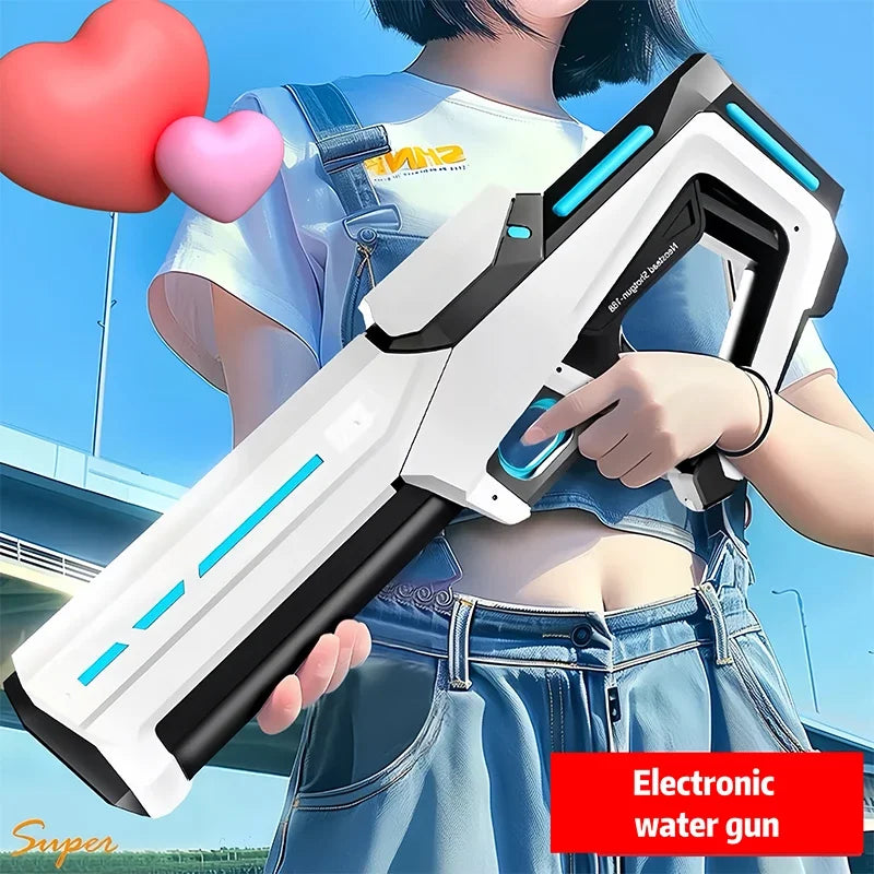 Electric Automatic Water Storage Gun Toys Portable Children Summer Beach Outdoor Fight Fantasy Spray Gun Toys Boy Kid Adult Game