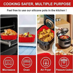 1PC Reusable Airfryer Pan Liner Accessories Silicone Air Fryers Oven Baking Tray Pizza Fried Chicken Airfryer Silicone Basket