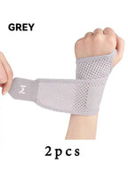2pcs Adjustable Wrist Strap Sports Wrist Support Brace Black Weightlifting Wristband For Men & Women Badminton Tennis Gym