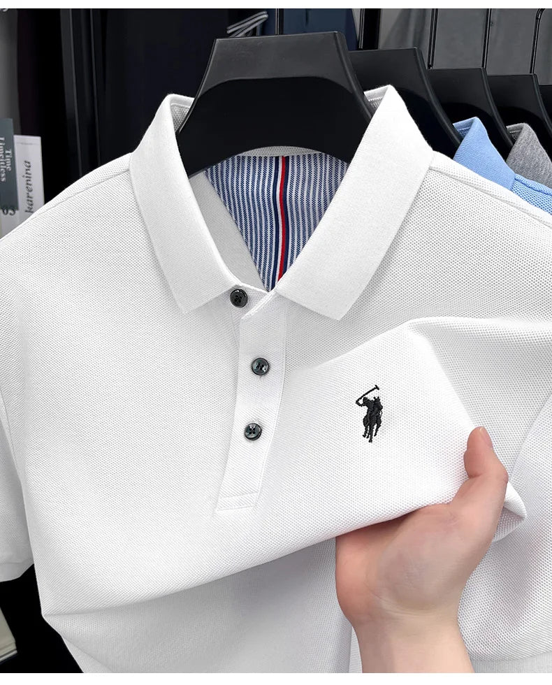 Men's 100% Cotton Polo Shirt – Short Sleeve Casual Golf & Business Shirt